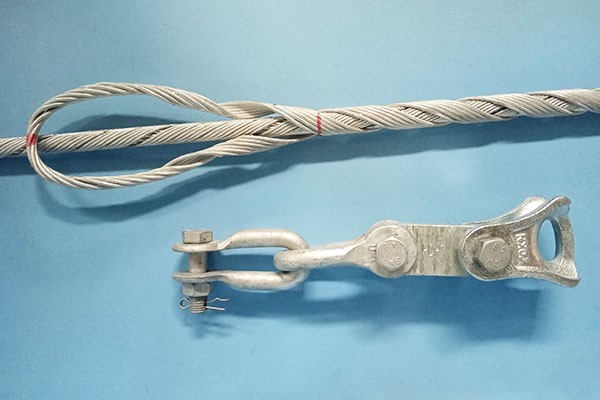 preformed tension clamp as used in overhead transmisison lines