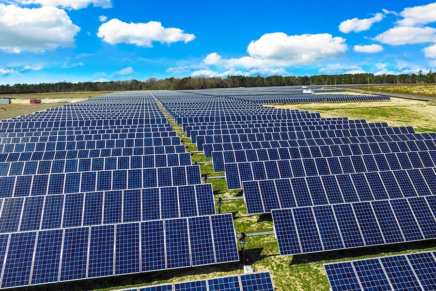 Solar panels farm in Brazil for energy production