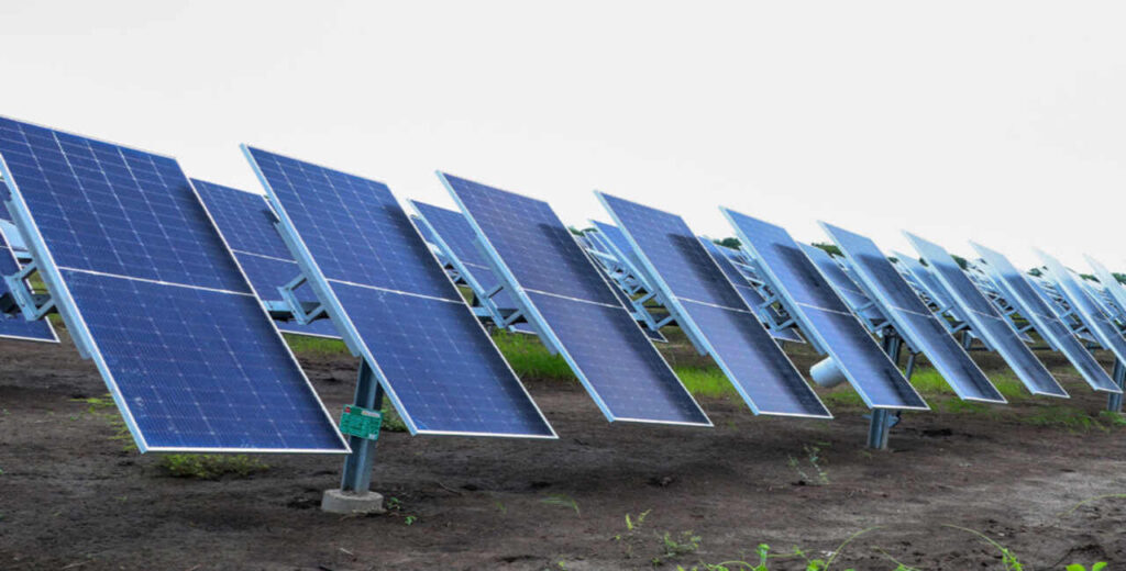Solar farm incorporating solar trackers