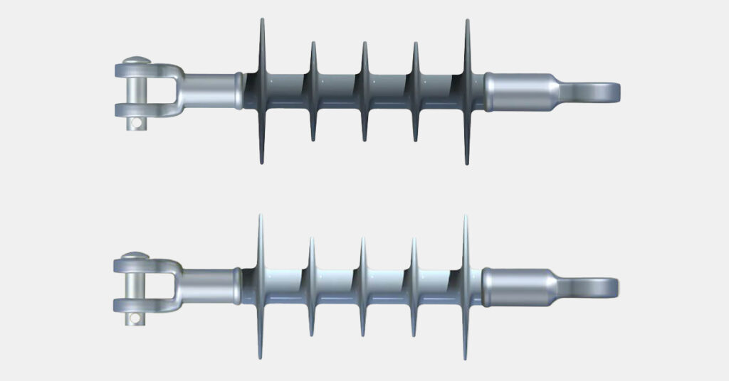 Dead-end insulators securing transmission lines