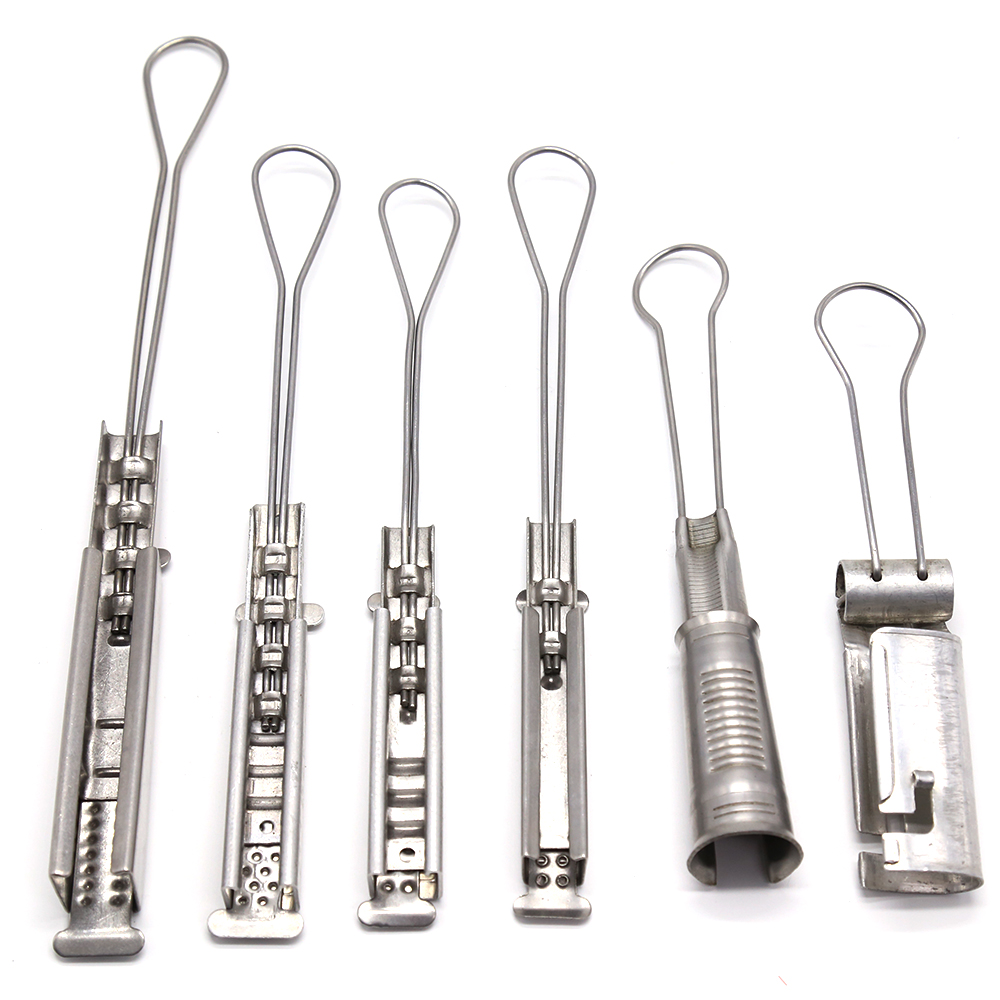 Drop wire clamps carry mechanical load of aerial cables