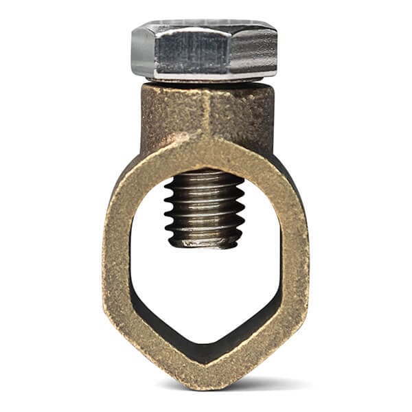 Ground rod clamps secure connection between conductors