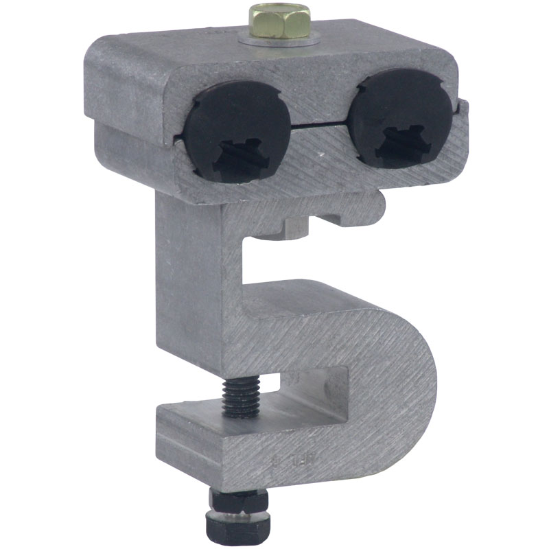 Downlead clamps hold cables against support structures