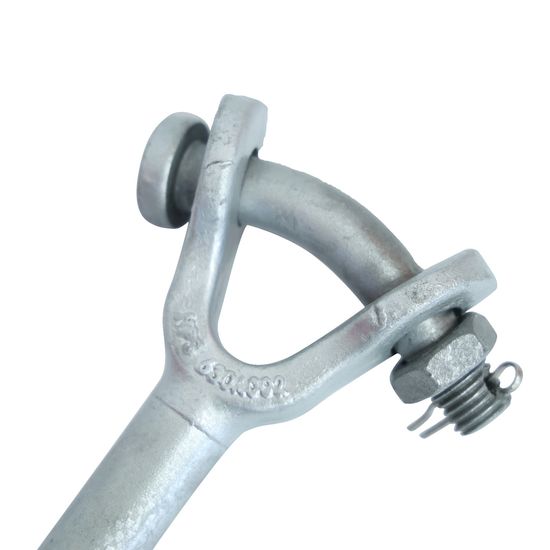Y-clevis eye provides secure mechanical connections