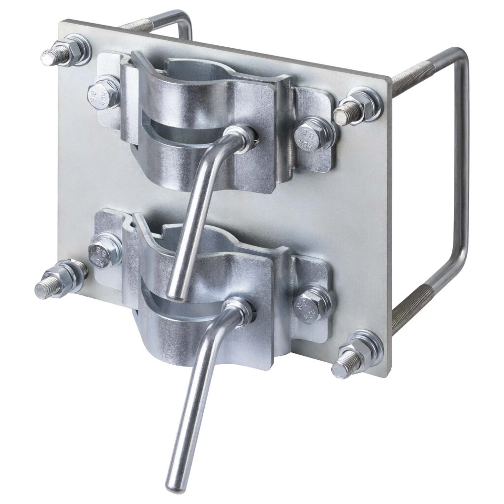 Double clamp brackets provide support between transmission and wind farm